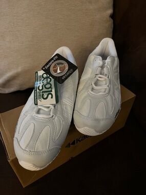 Kaeper Women's White Athletic Cheer Sneakers with Secure Fit